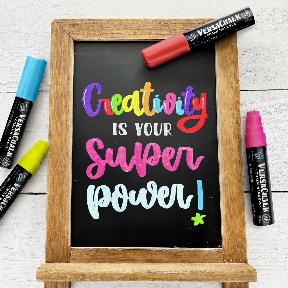 VersaChalk Black Liquid Chalk Marker Jumbo - 15 mm tip