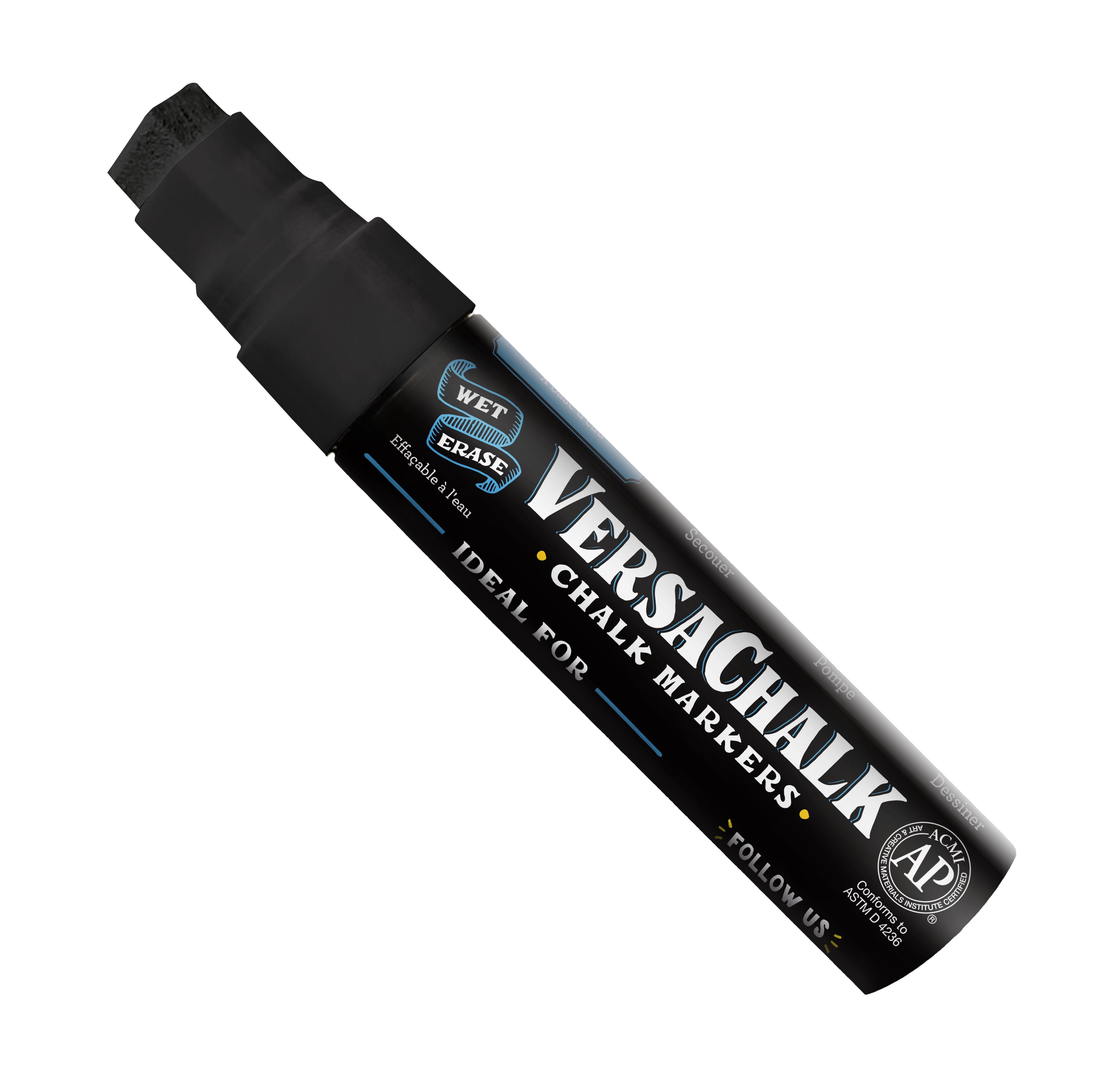 VersaChalk Black Liquid Chalk Marker Jumbo - 15 mm tip