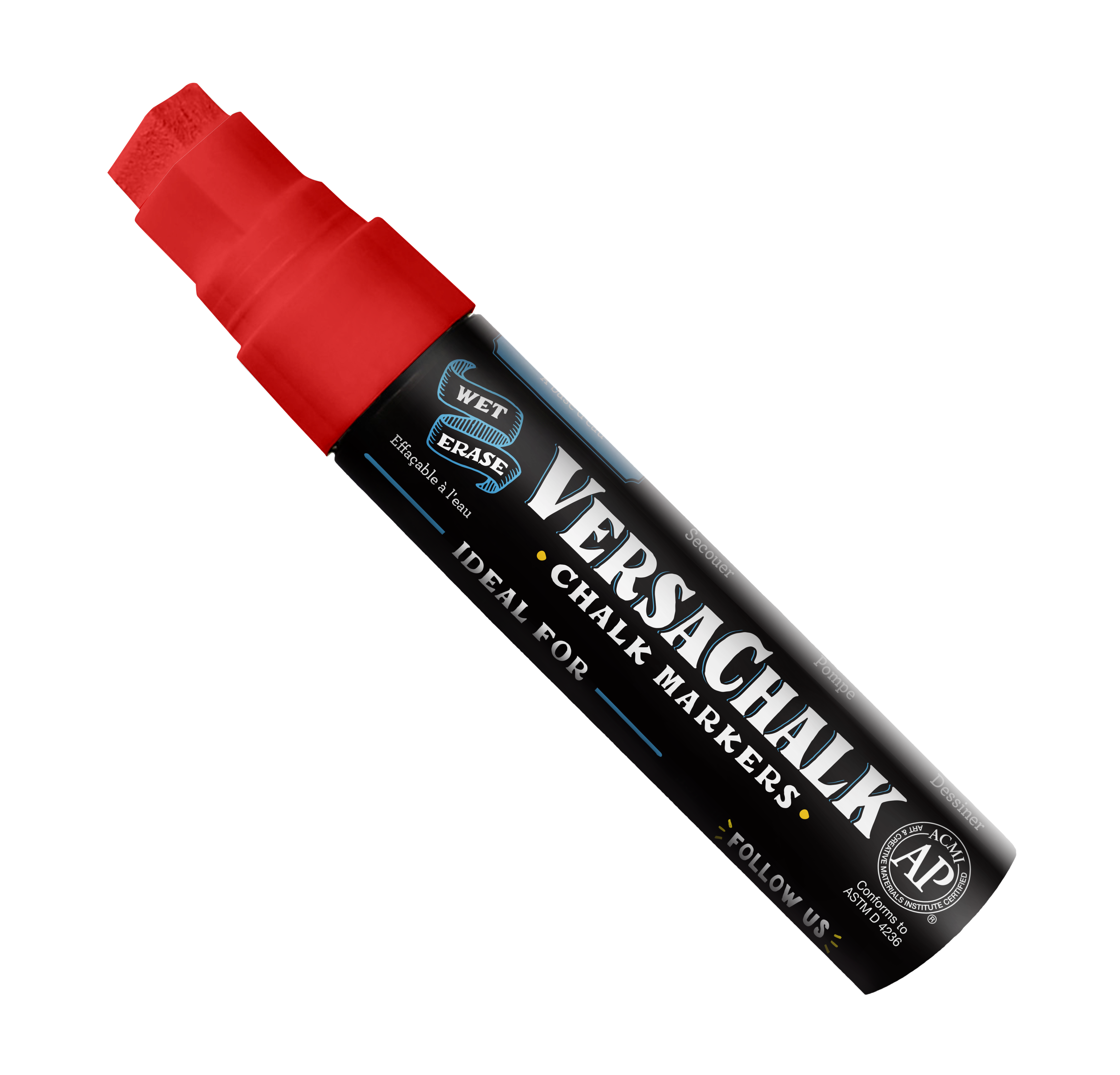 VersaChalk Neon Red Liquid Chalk Marker Jumbo - 15 mm tip