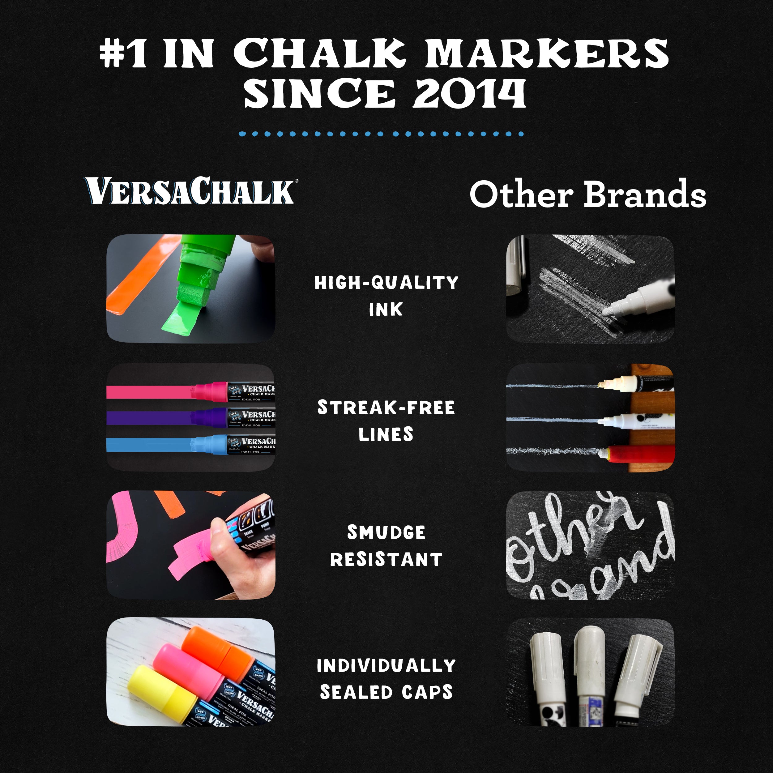 VersaChalk 9 Count Jumbo Liquid Chalk Marker Set, 15mm Tip