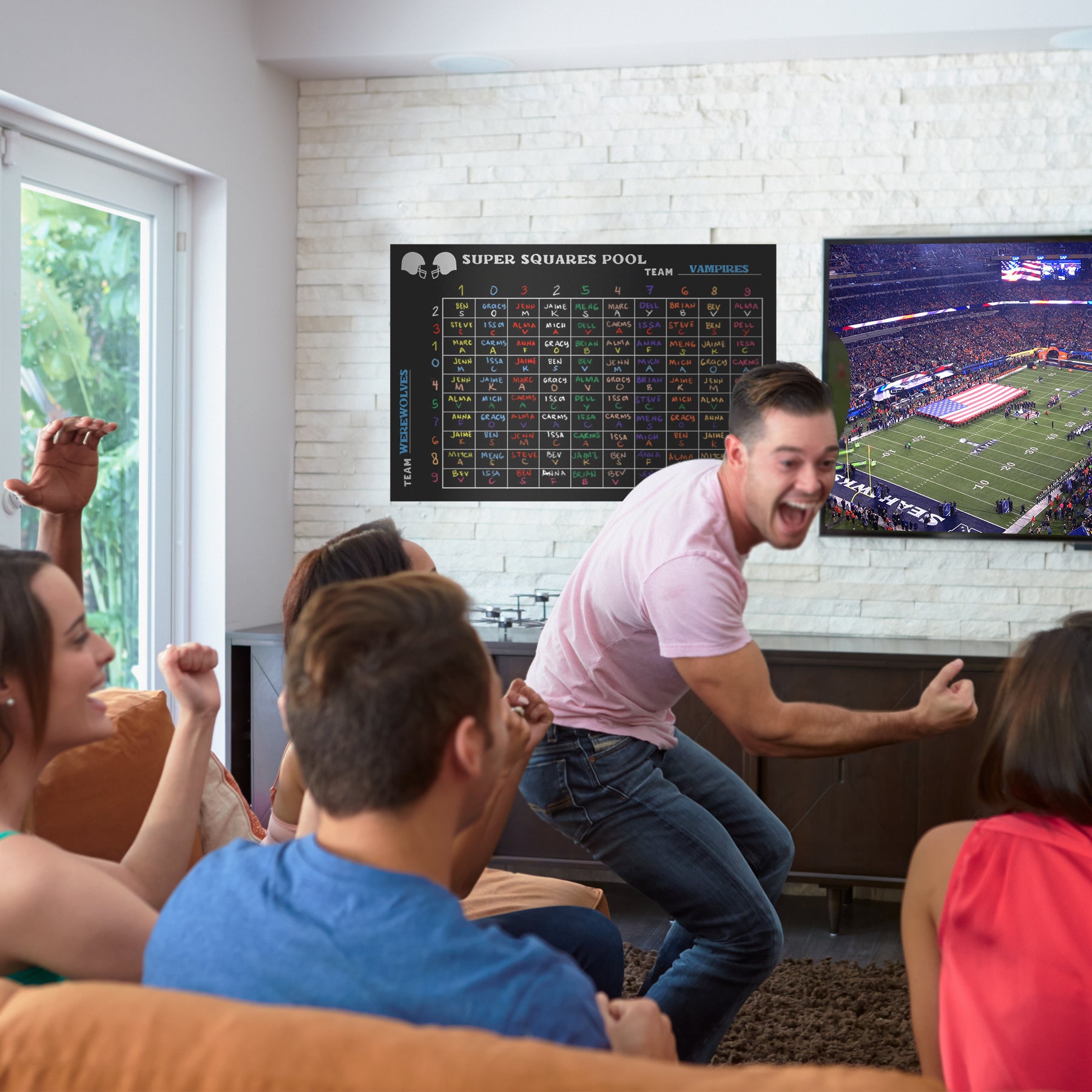 Super Bowl Squares Wall Decal