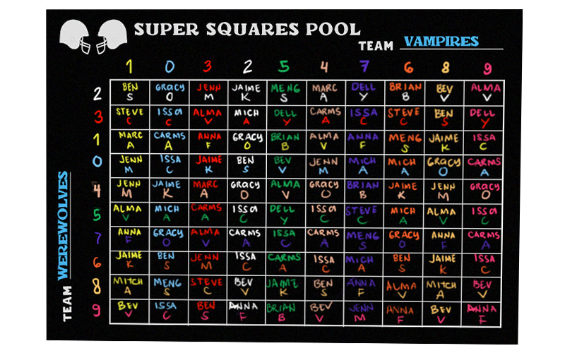Super Bowl Squares Wall Decal