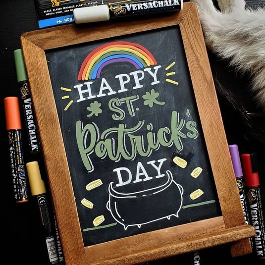 Happy St. Patrick's Day chalkboard sign
