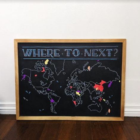 Plan Your Next Getaway With This DIY Chalkboard Travel Destination Map