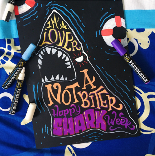 It's Shark Week! Turning the Most Misunderstood Creatures Into Friendly Chalkboard Art