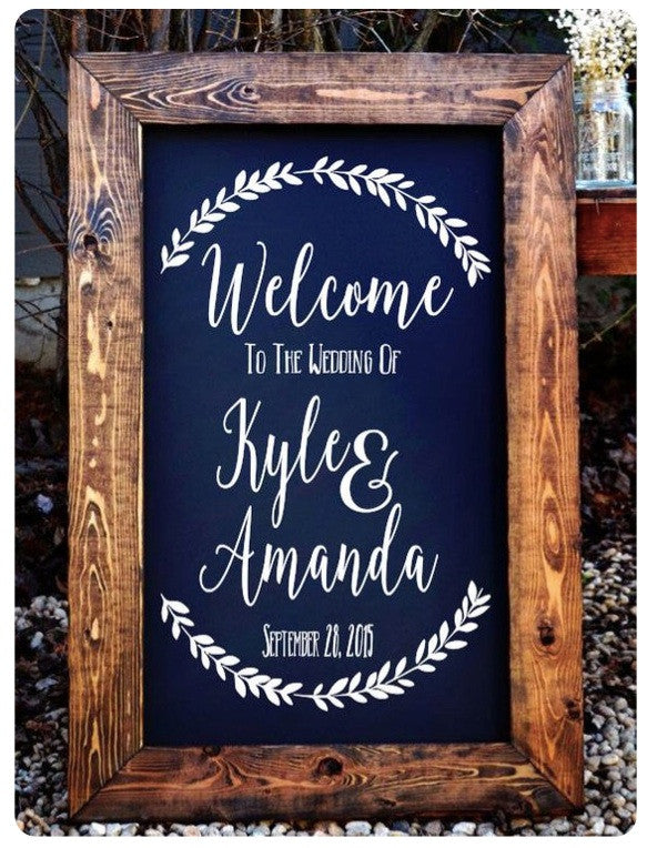 chalkboard wedding sign