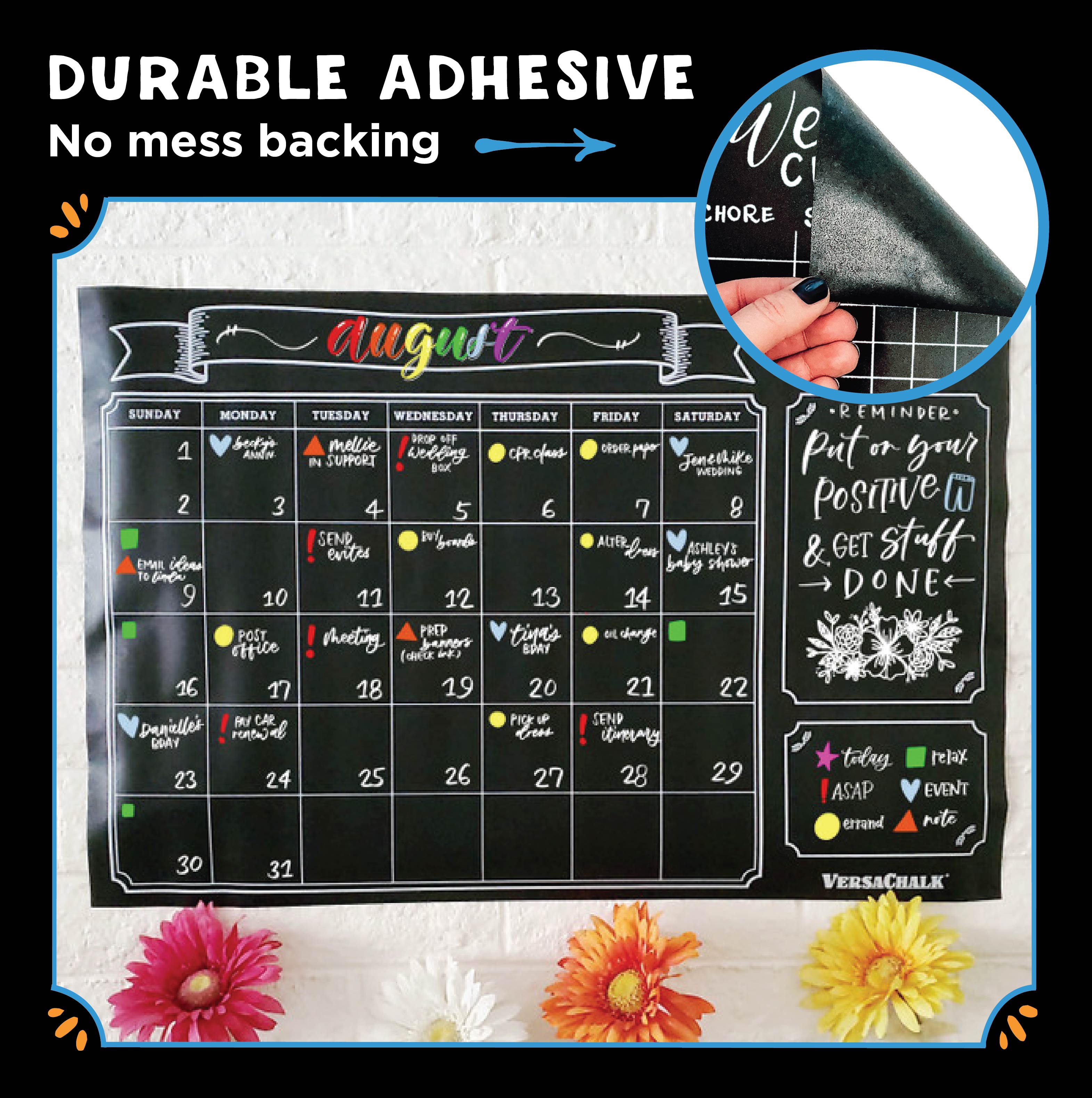 Vintage Chalkboard Wall Calendar (FREE Chalk Marker!)