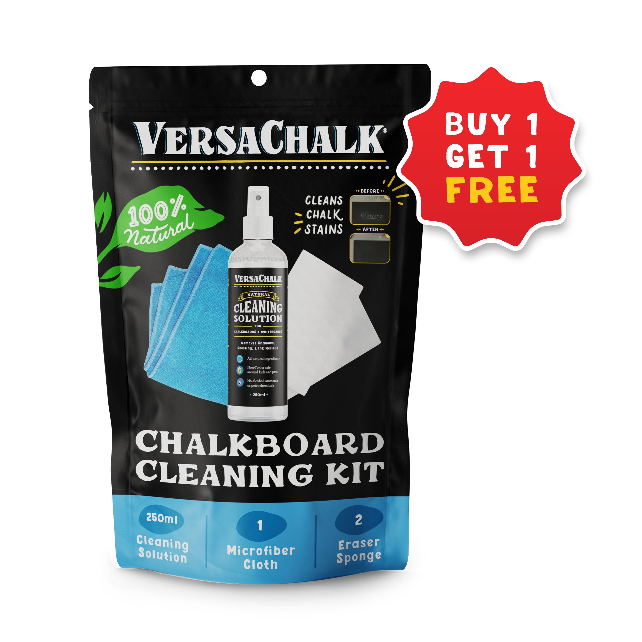 Chalkboard Cleaner & Eraser Kit, 250mL