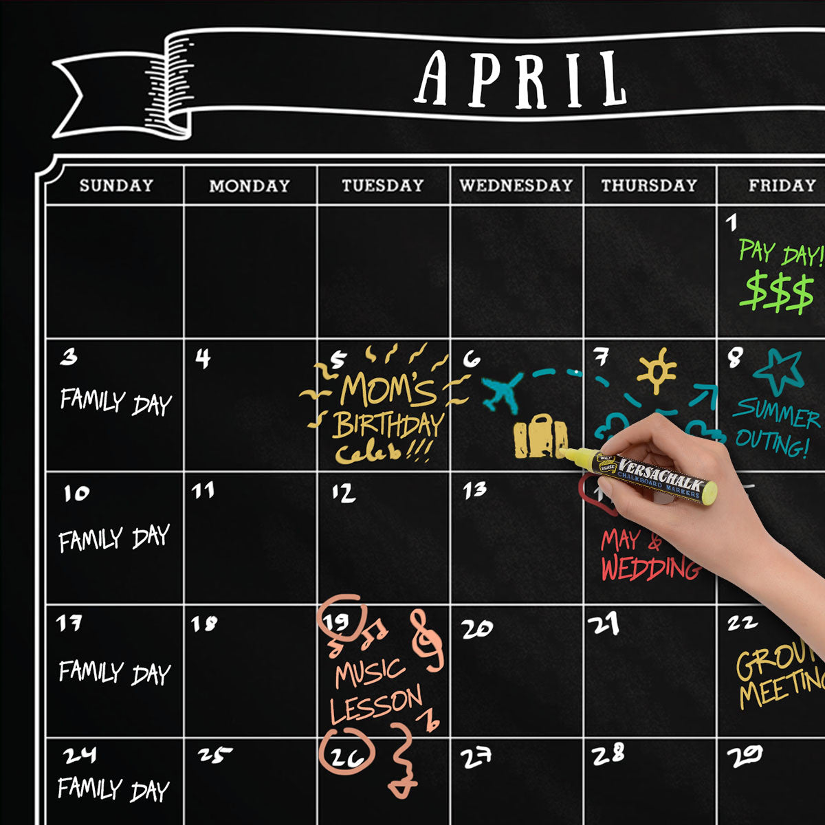 Classic Chalkboard Wall Calendar