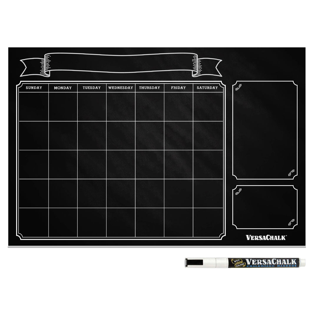 VersaChalk Dry Erase Chalkboard Wall Calendar, 24 x 36 Inches