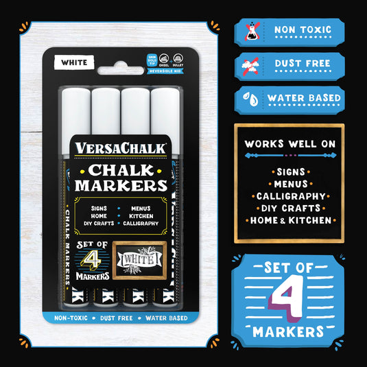 Whitcoulls Chalk Markers White Bullet Tip Pack Of 3