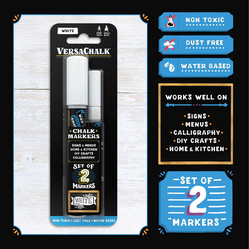 Load image into Gallery viewer, White Chalk Marker 2-pc Combo Set
