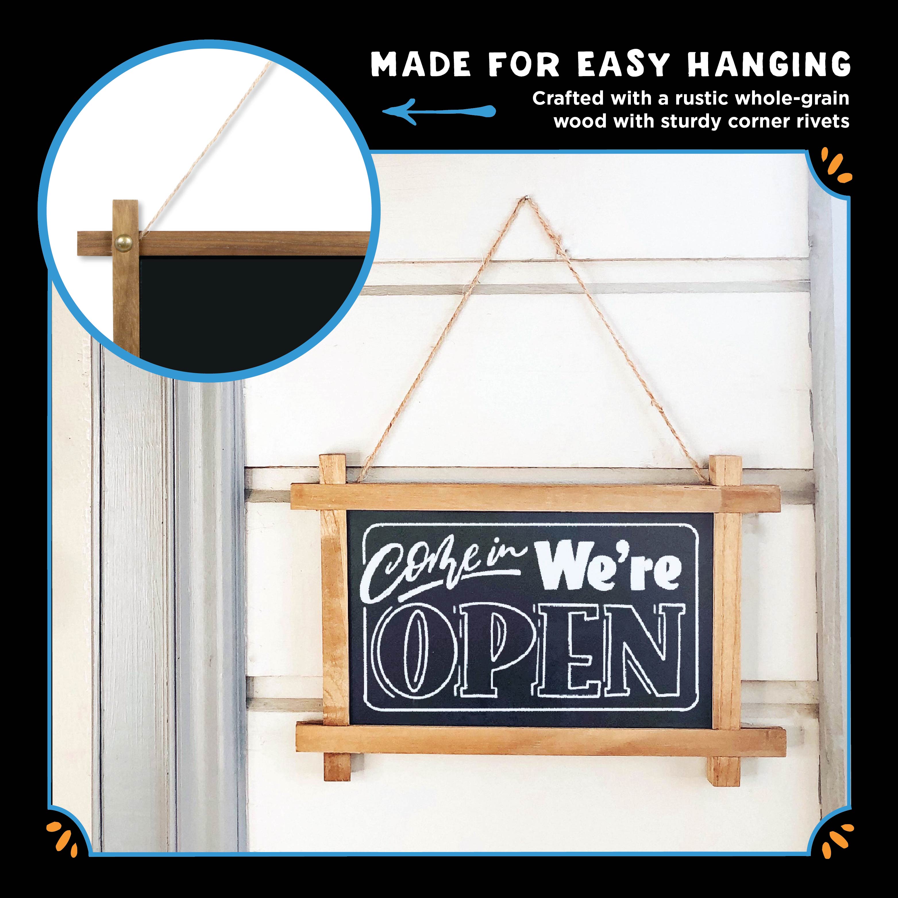 Rustic Wood Hanging Chalkboard